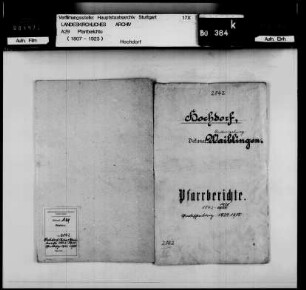 Hochdorf (Remseck): Pfarrberichte und Pfarrbeschreibungen