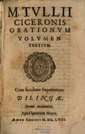 Orationum volumen tertium