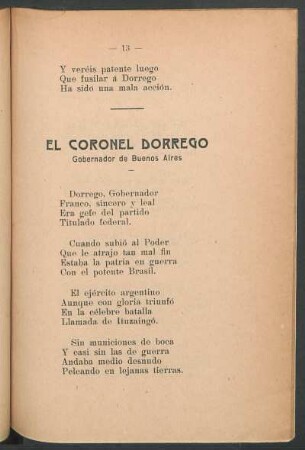 El coronel Dorrego : Gobernador de Buenos Aires