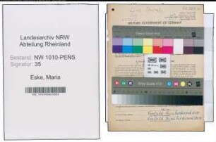 Entnazifizierung Maria Eske , geb. 08.08.1905 ()