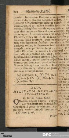 XXIV. Meditatio De Prædestinatione.