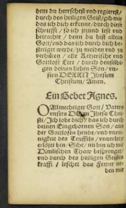 Ein Gebet Agnes.