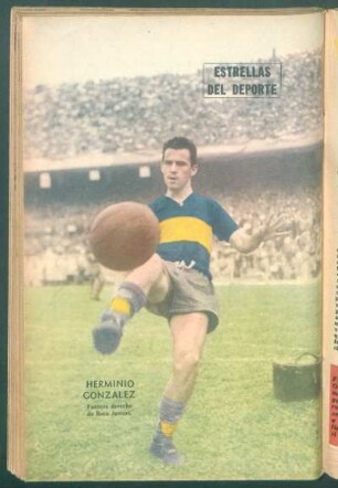 Herminio Gonzalez, puntero derecho de Boca Juniors - [Fotografía] : Estrellas del deporte