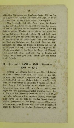 17. Ferdinand I. 1556-1564. Maximilian II. 1564.-1576