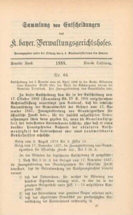 Neunter Band. 1888. Neunte Lieferung. - Nr. 66. - Nr. 75.
