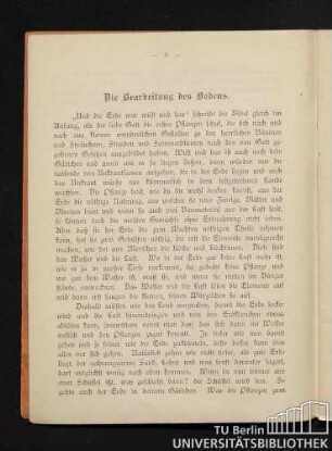 Die Bearbeitung des Bodens.