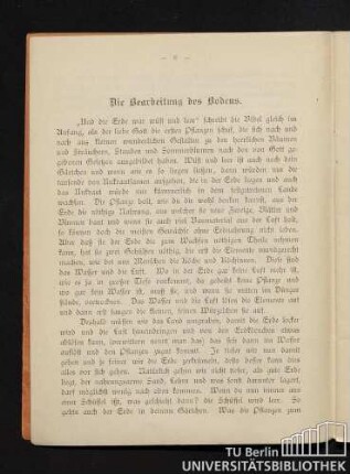 Die Bearbeitung des Bodens.
