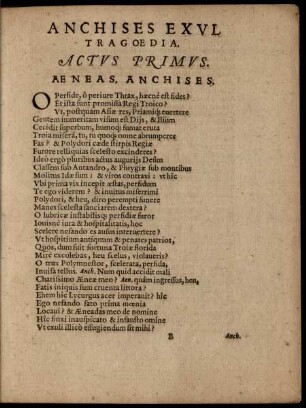 Anchises Exul Tragoedia.