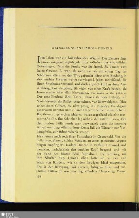 Erinnerung An Isadora Duncan