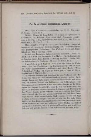 Zur Besprechung eingesendete Literatur:
