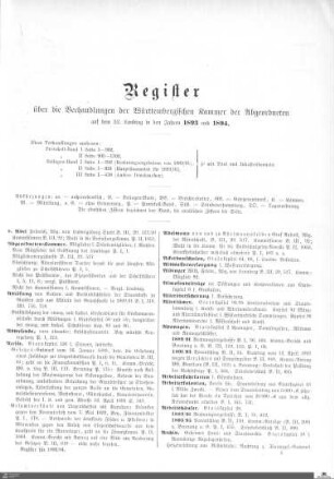 Register Kammer der Abgeordneten 1893-1894