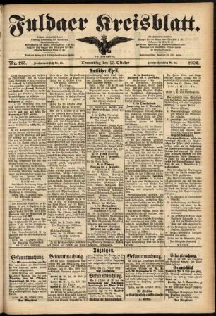 Zweite Ausgabe vom Donnerstag, den 23. Oktober 1902.