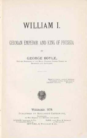 William I., German Emperor and King of Prussia