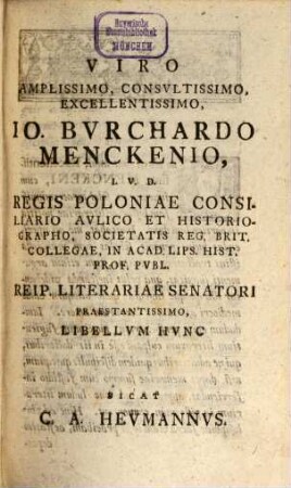 Conspectvs Reipvblicae Literariae Sive Via Ad Historiam Literariam Ivventvti Stvdiosae