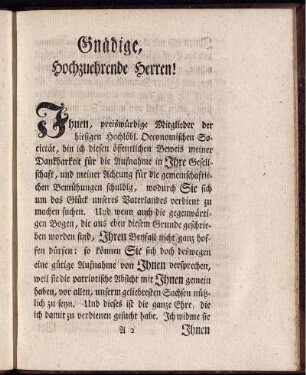 Gnädige, Hochzuehrende Herren !