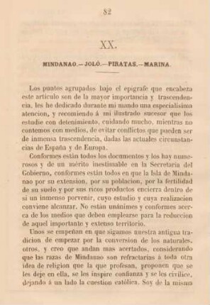XX. Mindanao. - Joló. - Piratas. - Marina