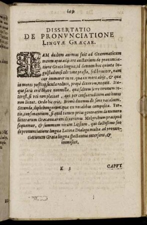 Dissertatio De Pronunciatione Linguæ Græcae.