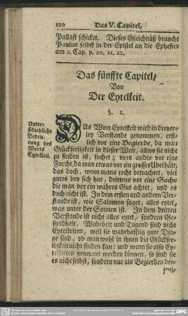 Das fünffte Capitel, Von Der Eytelkeit