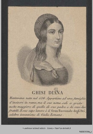 Folge von Bildnissen, Künstler und Künstlerinnen : Bildnis der Diana Ghisi