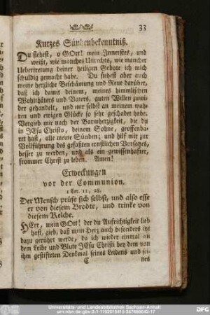 Kurzes Sündenbekenntniß.
