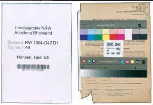 Entnazifizierung Heinrich Hansen , geb. 29.03.1905 (Bueroangestellter)
