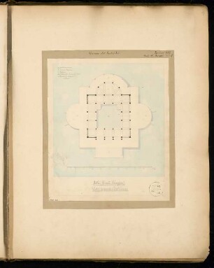 Schwimmendes Badehaus Monatskonkurrenz Januar 1869: Grundriss; Maßstabsleiste