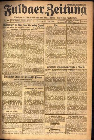 Ausgabe vom Dienstag, den 13. Juli 1926.