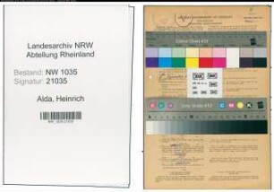 Entnazifizierung Heinrich Alda , geb. 07.06.1900 (Bergmann)