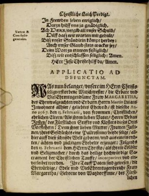 Applicatio ad defunctam.