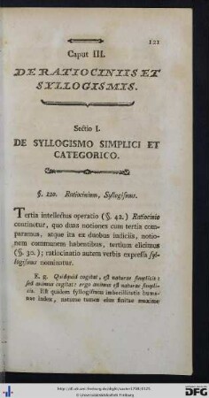 III. De Ratiociniis Et Syllogismis.