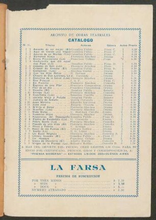 Catálogo : Archivo de obras teatrales