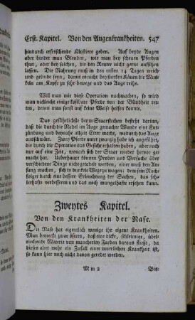 Zweytes Kapitel. Von den Krankheiten der Nase. - Drittes Kapitel. Von den Krankheiten des Maules.