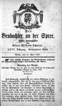 16. Stueck, 15. April 1867