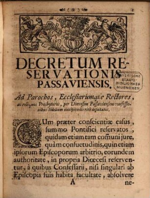 Interpretatio Theologica In Casus Reservatos Dioecesis Passaviensis
