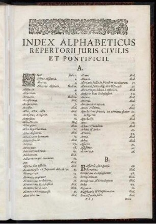 Index Alphabeticus Repertorii Juris Civilis Et Pontificii.