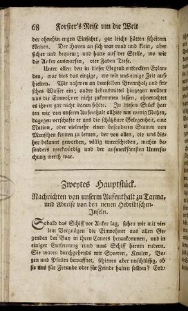 Zweytes Hauptstück. Nachrichten von unserm Aufenthalt zu Tanna und Abreise von den neuen Hebridischen-Inseln