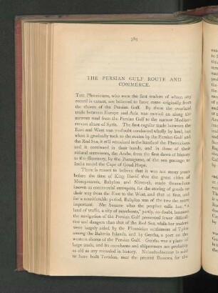The Persian Gulf Route and Commerce.