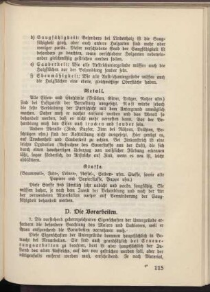 D. Die Vorarbeiten.