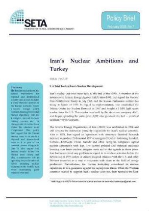 Iran’s nuclear ambitions and Turkey