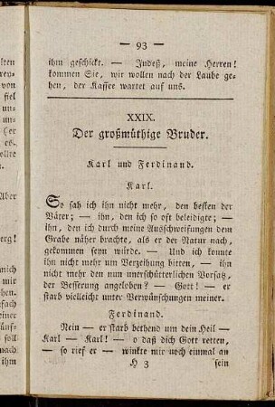 XXIX. Der großmüthige Bruder