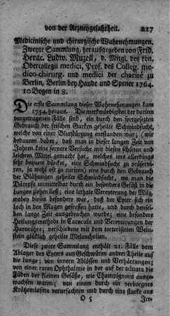 Medicinische und chirurgische Wahrnehmungen. Slg.2.