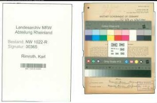 Entnazifizierung Karl Rimroth , geb. 11.06.1907 (Gaertner)