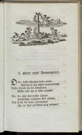 I. Gebet eines Freymaurers. - XXV.