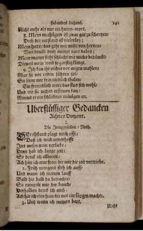 Uberflüssiger Gedancken Achtes Dutzent.
