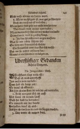 Uberflüssiger Gedancken Achtes Dutzent.