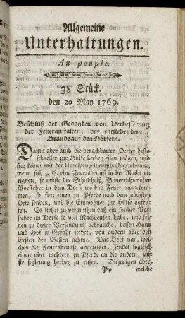 38 Stück. d. 20. May 1769.