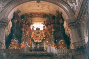 Orgel von Johann Philipp Seuffert (1735). Bad Staffelstein, Kloster Banz. Ehemalige Benediktinerkloster-Kirche