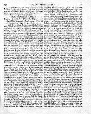 Berlin, b. Frölich: Ueber die Ursachen des Englischen National-Reichthums. Von G. F. Niemeyer. 256 S. 8.