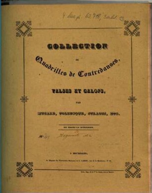 Trois quadrilles sur Les Huguenots : 1. quadrille
