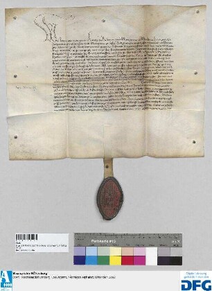 Georius, Abt des Benediktinerklosters St. Egidien in Nürnberg, stellt ein Vidimus aus von der Urkunde des Königs Georg von Böhmen d.d. 27 Oktober 1460.